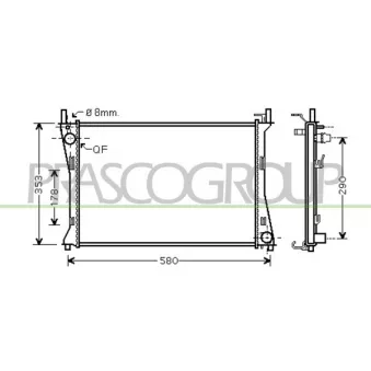 Radiateur, refroidissement du moteur PRASCO FD340R004