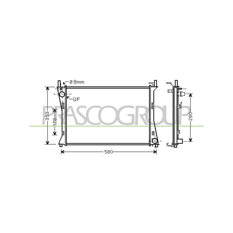 Radiateur, refroidissement du moteur PRASCO FD340R004