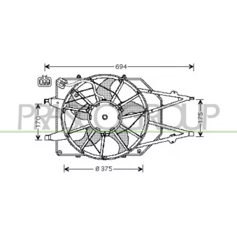Ventilateur, refroidissement du moteur PRASCO FD420F003