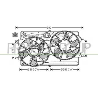 Ventilateur, refroidissement du moteur PRASCO FD420F007