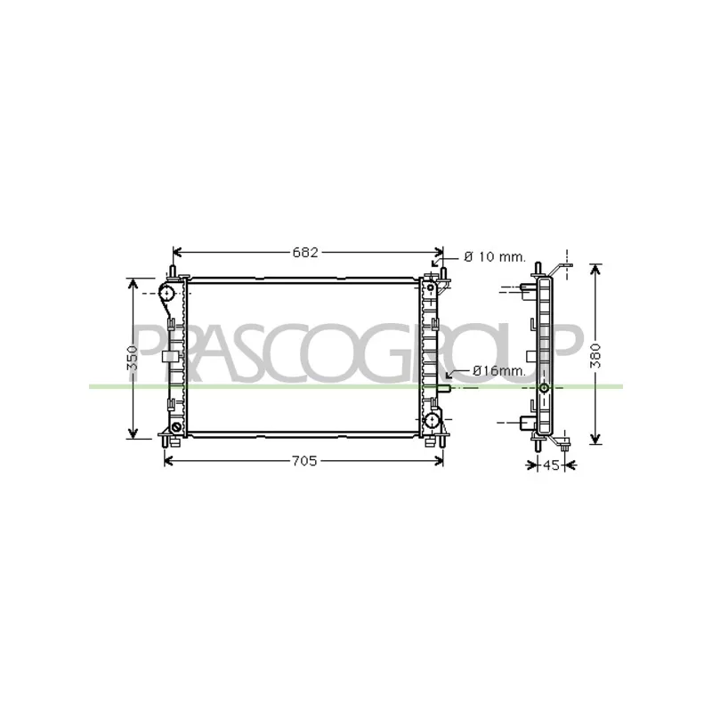 Radiateur, refroidissement du moteur PRASCO FD420R003