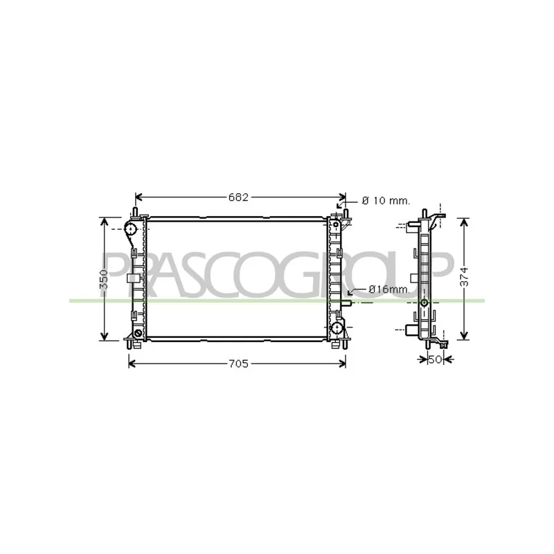 Radiateur, refroidissement du moteur PRASCO FD420R004