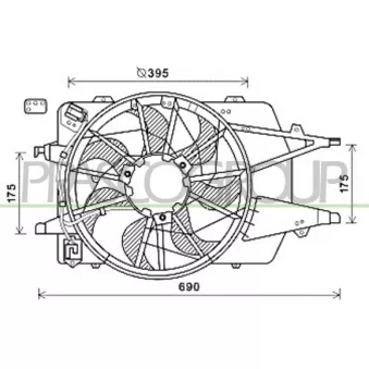 Ventilateur, refroidissement du moteur PRASCO FD422F004
