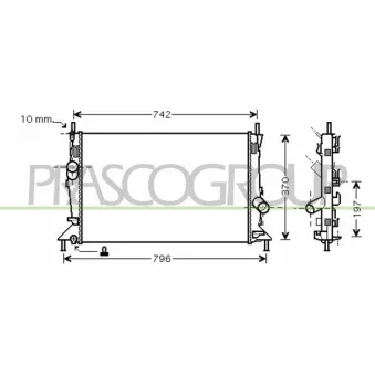 Radiateur, refroidissement du moteur PRASCO FD424R003