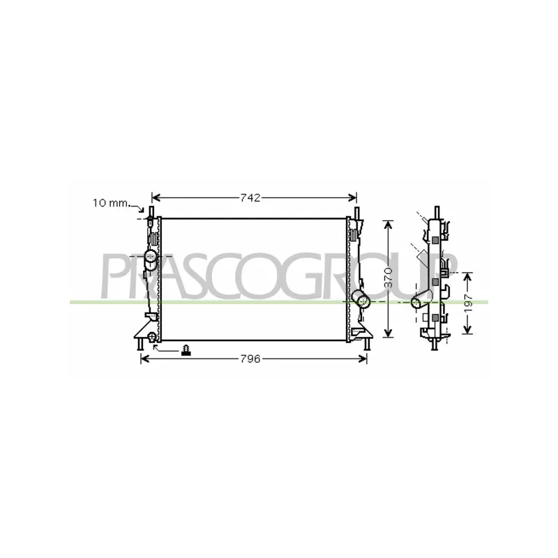 Radiateur, refroidissement du moteur PRASCO FD424R003