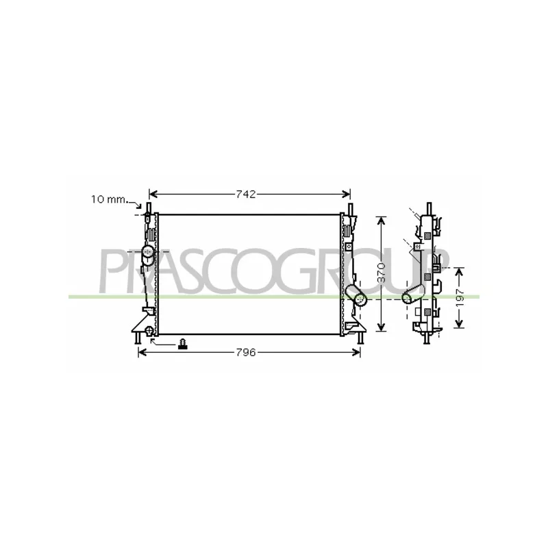 Radiateur, refroidissement du moteur PRASCO FD424R005