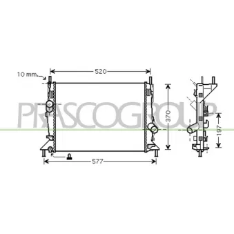 Radiateur, refroidissement du moteur PRASCO FD424R006