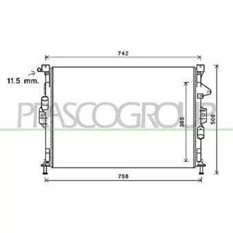 Radiateur, refroidissement du moteur PRASCO FD802R002