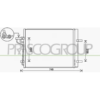 Condenseur, climatisation PRASCO FD804C001