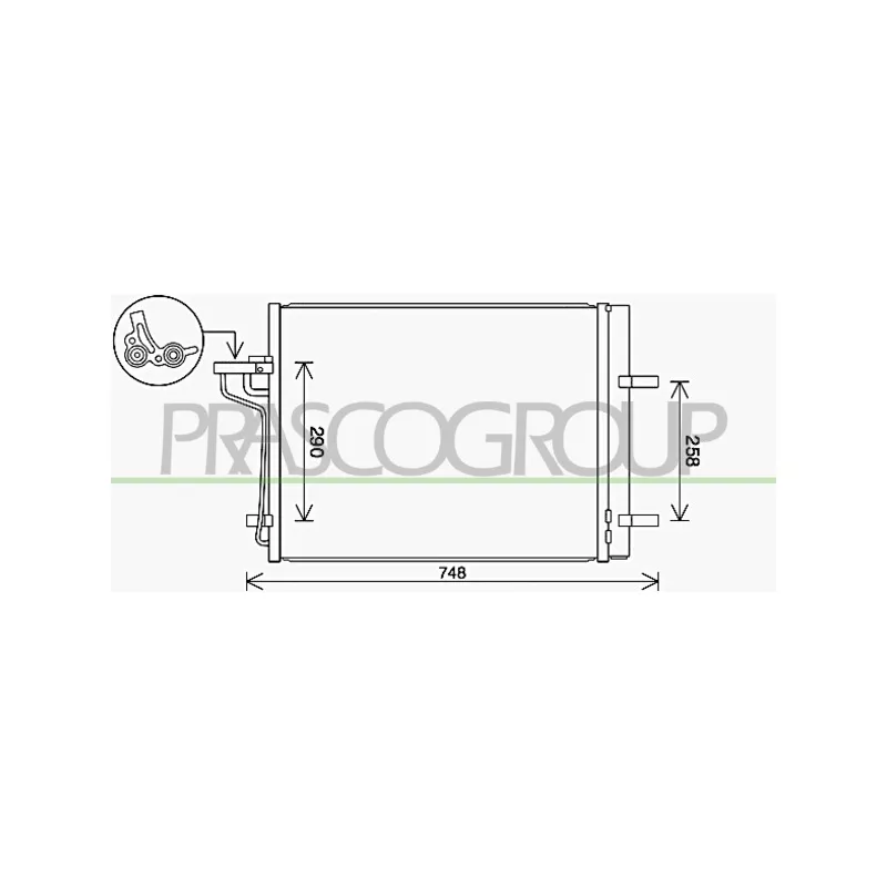 Condenseur, climatisation PRASCO FD804C001