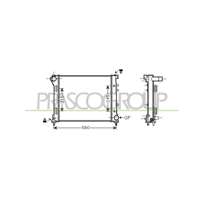 Radiateur, refroidissement du moteur PRASCO FT030R003