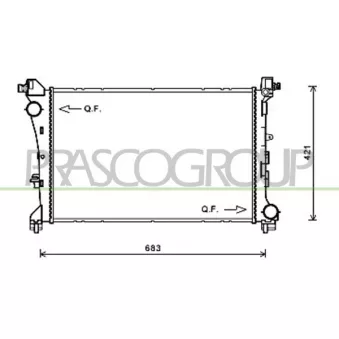 Radiateur, refroidissement du moteur PRASCO FT040R002
