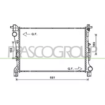 Radiateur, refroidissement du moteur PRASCO FT040R003