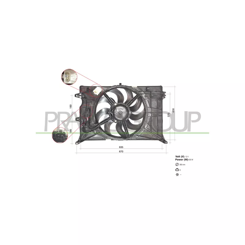 Ventilateur, refroidissement du moteur PRASCO FT060F001