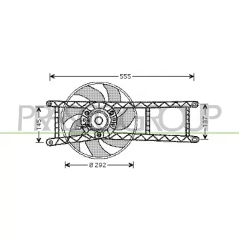 Ventilateur, refroidissement du moteur PRASCO FT122F001
