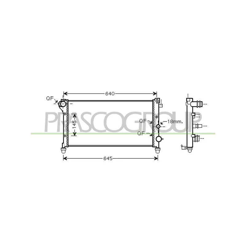 Radiateur, refroidissement du moteur PRASCO FT122R002