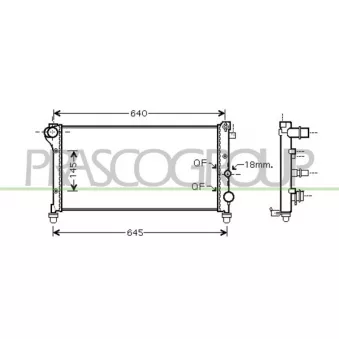 Radiateur, refroidissement du moteur PRASCO FT122R003