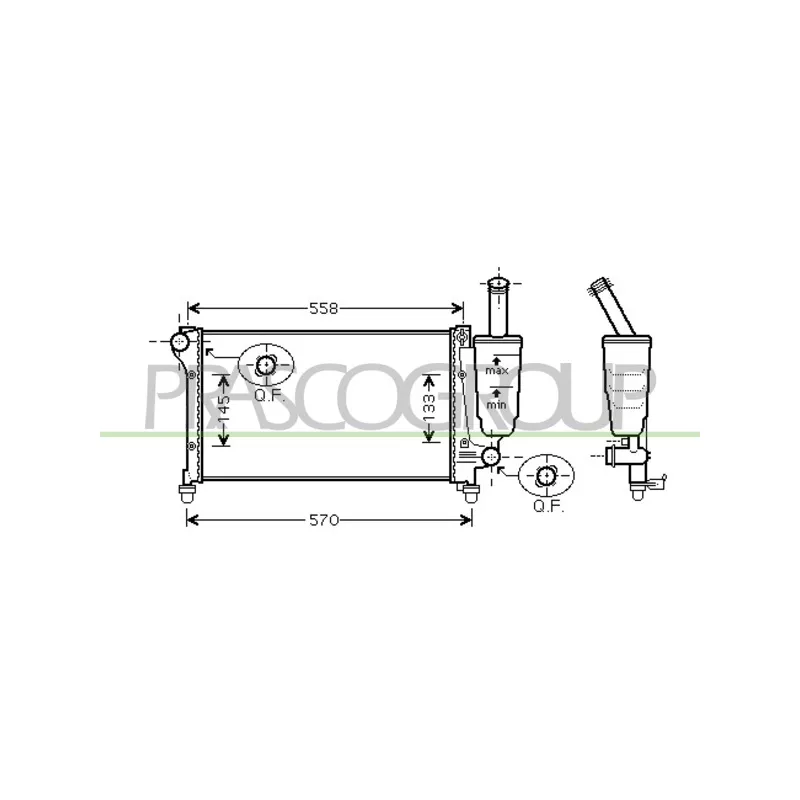 Radiateur, refroidissement du moteur PRASCO FT122R006