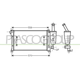 Radiateur, refroidissement du moteur PRASCO FT122R009