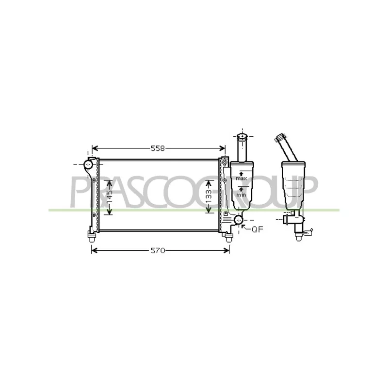 Radiateur, refroidissement du moteur PRASCO FT122R009