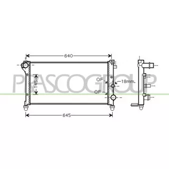 Radiateur, refroidissement du moteur PRASCO FT122R010