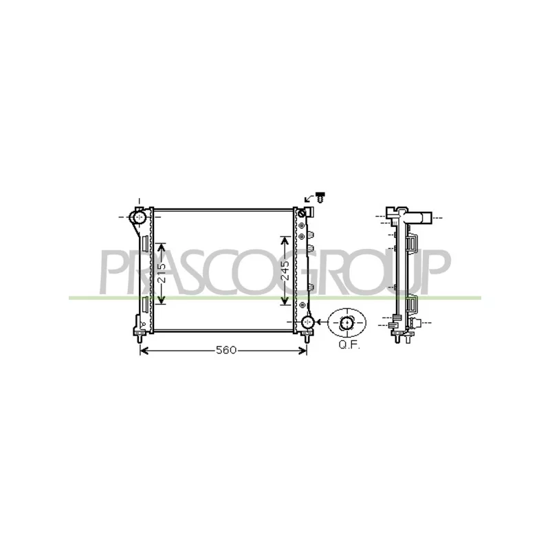 Radiateur, refroidissement du moteur PRASCO FT124R002