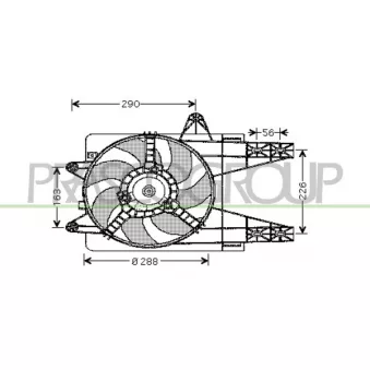 Ventilateur, refroidissement du moteur PRASCO FT132F001