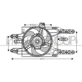 Ventilateur, refroidissement du moteur PRASCO FT132F006