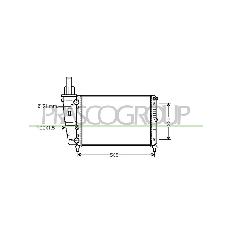 Radiateur, refroidissement du moteur PRASCO FT132R001