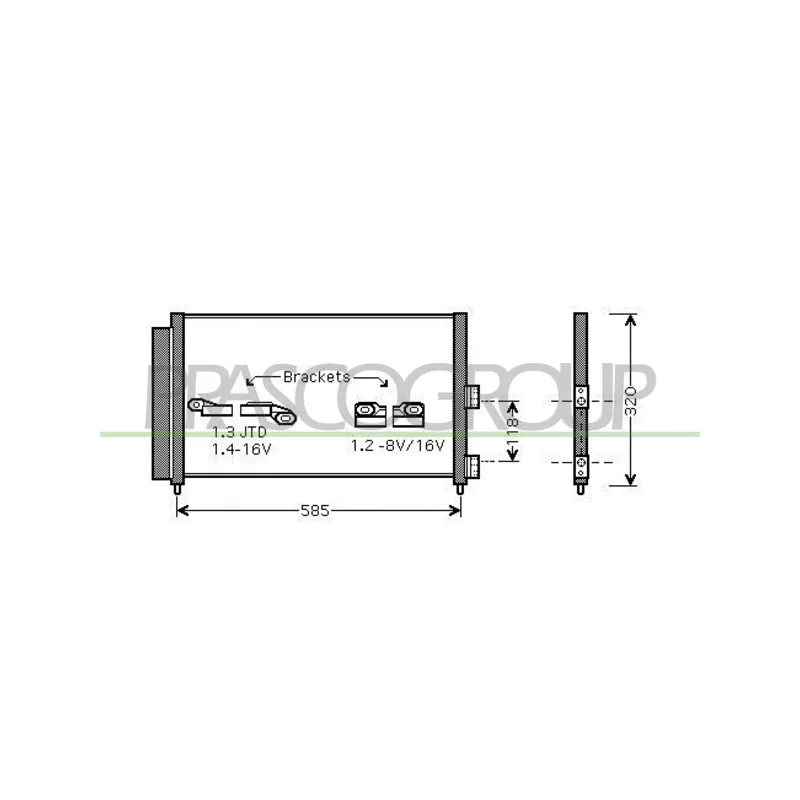 Condenseur, climatisation PRASCO FT133C006