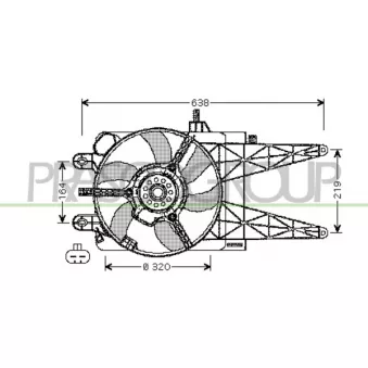 Ventilateur, refroidissement du moteur PRASCO FT133F001