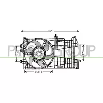 Ventilateur, refroidissement du moteur PRASCO FT133F007