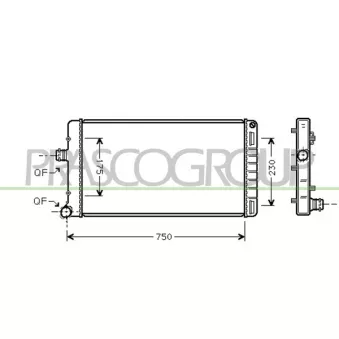 Radiateur, refroidissement du moteur PRASCO FT133R004