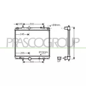 Radiateur, refroidissement du moteur PRASCO FT152R001