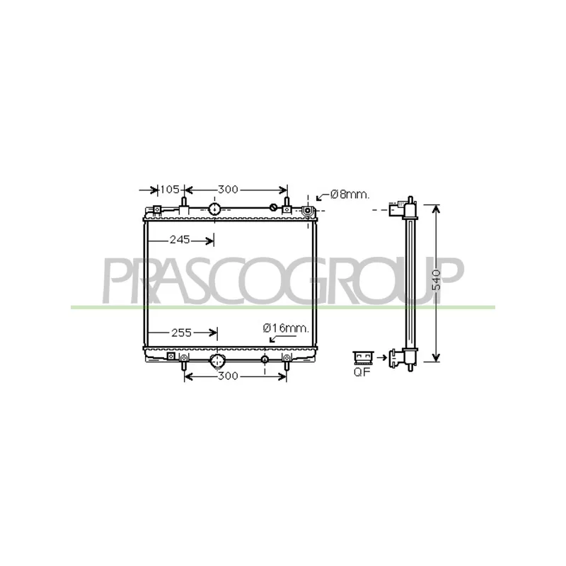 Radiateur, refroidissement du moteur PRASCO FT152R001