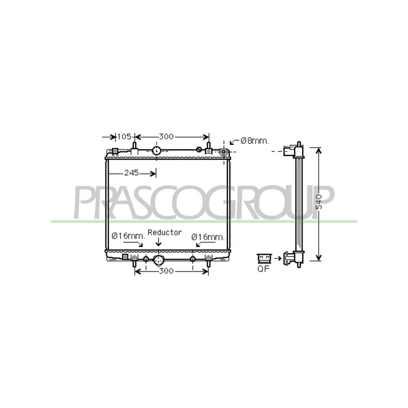 Radiateur, refroidissement du moteur PRASCO FT152R002