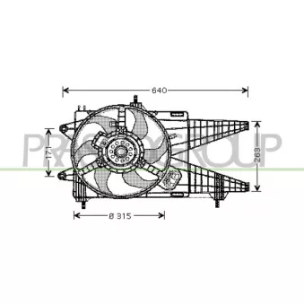 Ventilateur, refroidissement du moteur PRASCO FT340F004