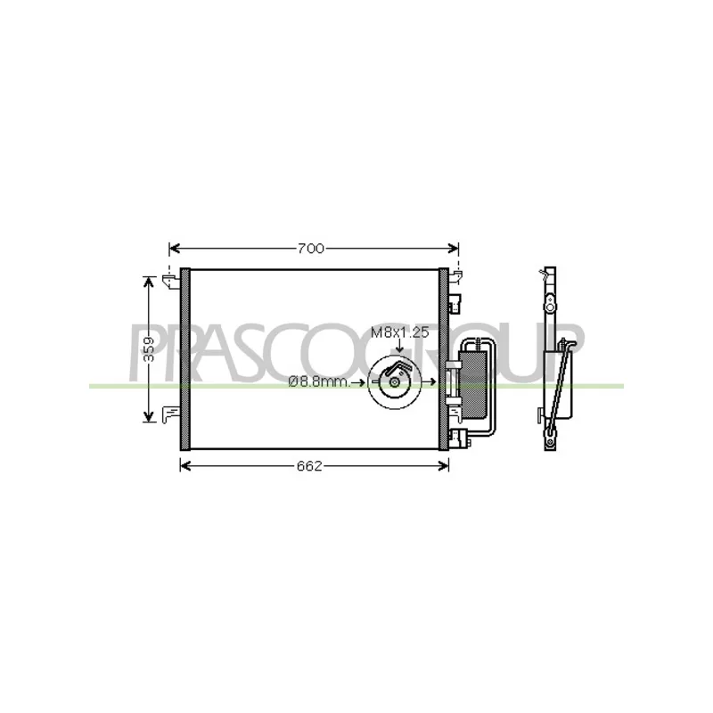 Condenseur, climatisation PRASCO FT520C001