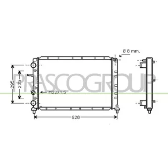 Radiateur, refroidissement du moteur PRASCO FT906R006