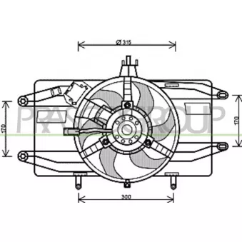 Ventilateur, refroidissement du moteur PRASCO FT908F001