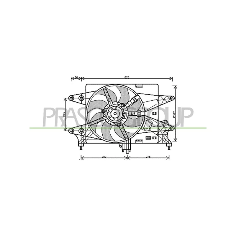 Ventilateur, refroidissement du moteur PRASCO FT909F002