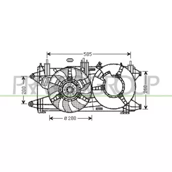 Ventilateur, refroidissement du moteur PRASCO FT909F007
