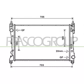 Radiateur, refroidissement du moteur PRASCO FT910R004