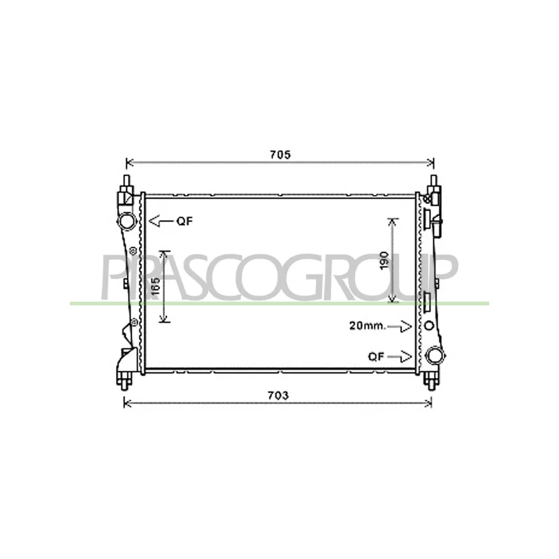 Radiateur, refroidissement du moteur PRASCO FT910R004