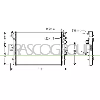 Radiateur, refroidissement du moteur PRASCO FT926R003