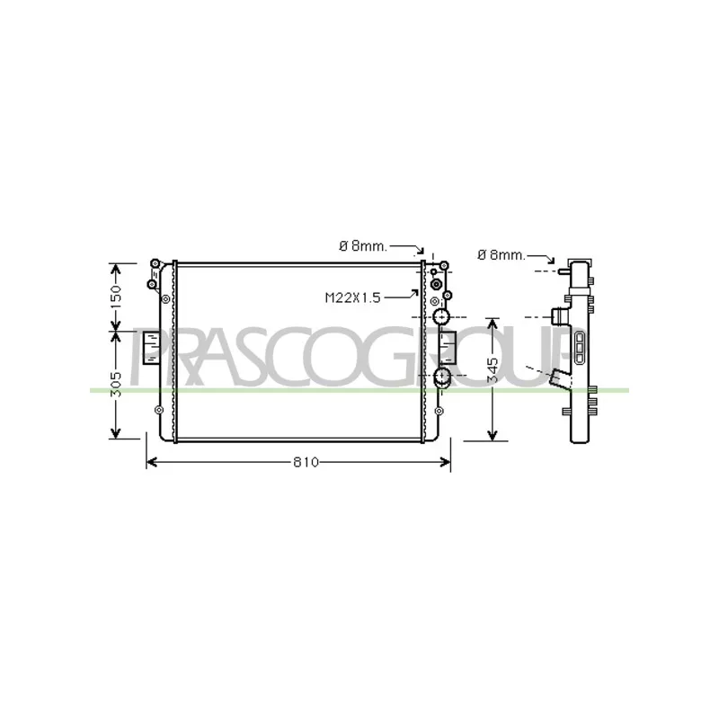 Radiateur, refroidissement du moteur PRASCO FT926R003