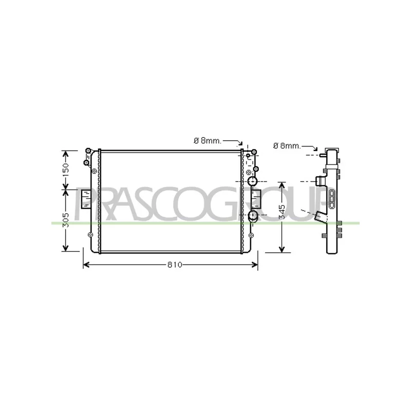 Radiateur, refroidissement du moteur PRASCO FT926R007