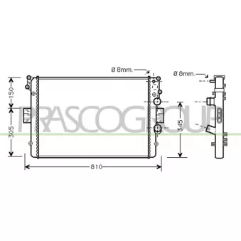 Radiateur, refroidissement du moteur PRASCO FT926R008