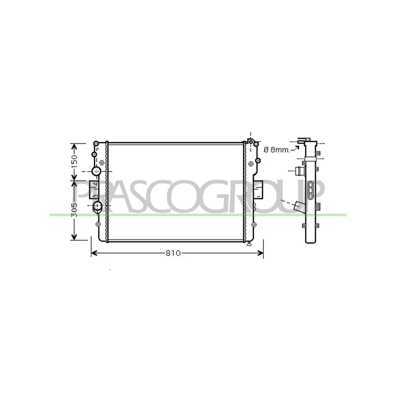 Radiateur, refroidissement du moteur PRASCO FT927R001
