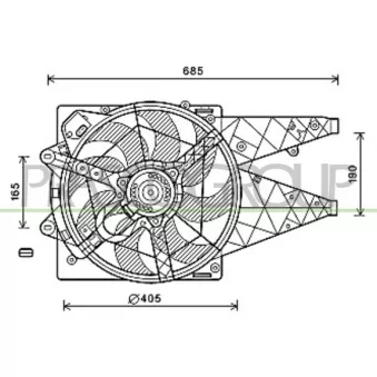 Ventilateur, refroidissement du moteur PRASCO FT930F008